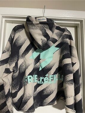 FREE reFILLS Readywear Abstract Gradient Hoodie Men's XL Teal Star Graphic